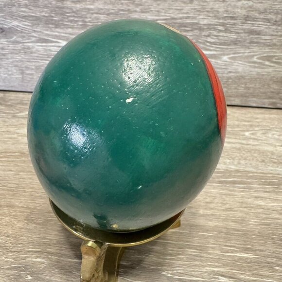 Santa Claus Sweet Face Gourd Hand Painted Christmas Folk Art Decor Signed Brass - Picture 7 of 14